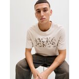 Jack & Jones Majica 'JJEJEFF' boja pijeska / zeleno smeđa / tamno smeđa | shoptok.hr