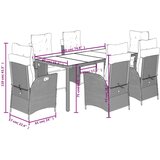  7-dijelni vrtni blagovaonski set s jastucima crni od poliratana | shoptok.hr