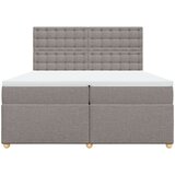  Krevet s oprugama i madracem smeđesivi 200x200 cm od tkanine | shoptok.hr