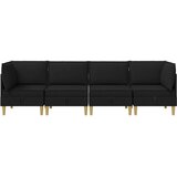  Set namještaja za dnevni boravak s jastukom 4 pcs Crna Tkanina | shoptok.hr