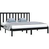  Posteljni okvir črn iz trdne borovine 200x200 cm, (20647827) | Shoptok.si