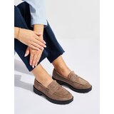 Shelvt Beige suede loafers for women | Eponuda.ba