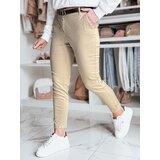 DStreet Spodnie damskie slim fit z paskiem LINESKA ciemnobeżowe Cene