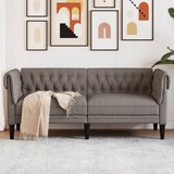  The Living Store Kavč dvosed Chesterfield taupe tkanina - Kavč Chesterfield, (21501744) | Shoptok.si