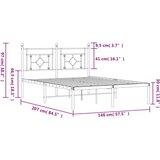 vidaXL Kovinski posteljni okvir z vzglavjem črn 140x200 cm | Shoptok.si