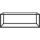 Maison Chic Klubska mizica - kavna mizica - Nizka mizica črna s kaljenim steklom 100x50x35 cm, (21754730) Cene