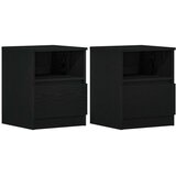 vidaXL Nočna omarica Komplet 2 Črn hrast Les 40x40x50 cm Nočna omarica | Shoptok.si