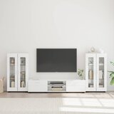  Set TV komoda FLORIN 3 pcs Visoki sjaj bijela Konstruirano drvo | Eponuda.com