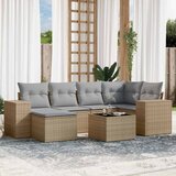  7-dijelni set vrtnih sofa od poliratana s jastucima bež | shoptok.hr