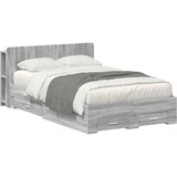  Okvir kreveta s pohranom s uzglavljem Siva Sonoma 120 x 190 cm | shoptok.hr