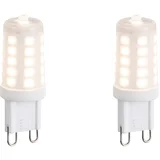 QAZQA Set van 2 G9 dimbare LED lampen opaal 3W 250 lm 2700K