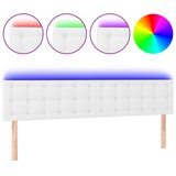 The Living Store led posteljno vzglavje belo 200x5x78/88 cm umetno usnje - led vzglavje, (21418867) | Shoptok.si