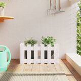 vidaXL Vrtna sadilica s izgledom ograde bijela 60x30x30 cm od borovine Cijene