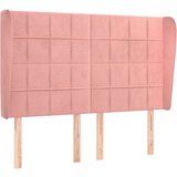  Vzglavje z ušesi roza 147x23x118/128 cm žamet, (20953052) | Shoptok.si