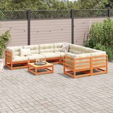  9-dijelni set vrtnih sofa voštano smeđi od masivne borovine | shoptok.hr