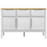 vidaXL Garderobna omara FLORO bela 114x43x74 cm trdna borovina | Shoptok.si