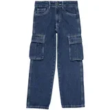 Jeans straight NKMRYAN Modra