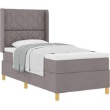 vidaXL Box Spring Postelja z Vzmetnico Taupe 100x200 cm Tkanina, (22050526) | Shoptok.si