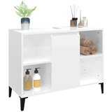 vidaXL Omarica za umivalnik visok sijaj bela 80x33x60cm inženirski les | Shoptok.si
