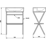 Sapho Crno postolje ispod umivaonika 56,5x72 cm Ferro – | shoptok.hr