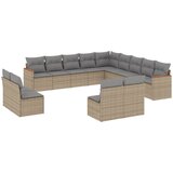  The Living Store Vrtna sedežna garnitura 13-delna z blazinami bež poli ratan - Vrtna Sedežna Garniture, (21443731) | Shoptok.si