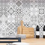 Ambiance Komplet 30 stenskih nalepk Cement Tiles Shade of Gray Bari, 10 x 10 cm Cene