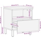  Noćni ormarić crni 40 x 33 x 46 cm konstruirano drvo | shoptok.hr