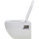 vidaXL Viseča WC školjka z vgradnim visokim kotličkom keramična | Shoptok.si