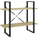 vidaXL Knjižna omara 2-nadstropna sonoma hrast 80x30x70 cm iverna pl. | Shoptok.si