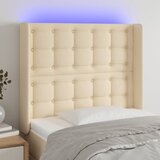 LED uzglavlje krem 93 x 16 x 118/128 cm od tkanine | shoptok.hr
