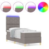 Box Postelja z vzmetnico z vzmetnico Taupe 80 x 200 cm blago, (5000126738) | Shoptok.si