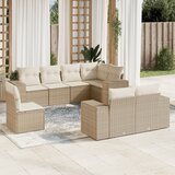 Maison Chic Seti vrtnega pohištva - Vrtna garnitura - Vrtni pohištvo set 8-delna z blazinami bež poli ratan, (21800102) | Shoptok.si