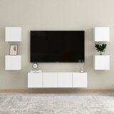 The Living Store Komplet TV omaric 6-delni bela iverna plošča - TV Omarica, (21376115) | Shoptok.si