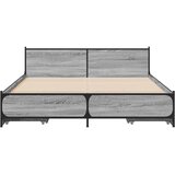  Okvir za krevet s ladicama boja sivog hrasta 135x190 cm | shoptok.hr