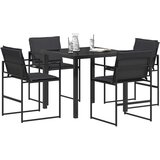  Vrtni set za objed 5 pcs Crna i tamno siva 80 x 80 x 73 cm | shoptok.hr