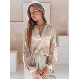 DStreet Koszula damska oversize w kwiaty KWIACYNTA jasnobeżowa | Shoptok.si