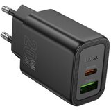  HOCO zidni punjac USB A + Type C PD QC3.0 3A 20W N61 crni | ePonuda.com