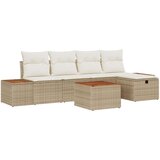 vidaXL set od 6 komada vrtnih sofa s jastucima bež poli ratan | shoptok.hr