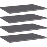 Police za knjige 4 kom visoki sjaj sive 60x40x1,5 cm od iverice | shoptok.hr