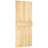  Klizna vrata 100 x 210 cm Masivna borovina Prirodna i bijela | shoptok.hr