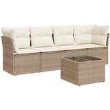  5-dijelni vrtni set sofa s jastucima bež od poliratana | shoptok.hr