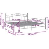 Za krevet sivi metalni 140 x 200 cm | shoptok.hr