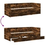 vidaXL Dnevni krevet s ladicama boja dimljenog hrasta 75x190 cm drveni | shoptok.hr
