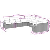  10-dijelni set vrtnih sofa s jastucima crni od poliratana | shoptok.hr