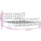  Metalni okvir kreveta uzglavlje i podnožje crni 150x200 cm | shoptok.hr