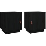 The Living Store Nočna omarica 2 kosa črna 40x34x45 cm trdna borovina - Nočna Omarica, (21421123) | Shoptok.si