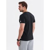 Ombre T-shirt męski z nadrukiem w stylu college – czarny | Shoptok.si