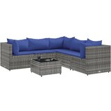 The Living Store Vrtna sedežna garnitura 6-delna z blazinami siv poli ratan - Vrtna Sedežna Garnitura, (21625621) | Shoptok.si