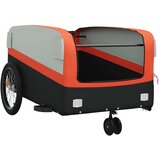 vidaXL Kolesarska prikolica črna in oranžna 45 kg železo | Shoptok.si