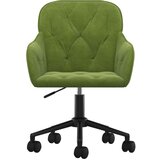 vidaXL Okretna uredska stolica svjetlozelena baršunasta | shoptok.hr